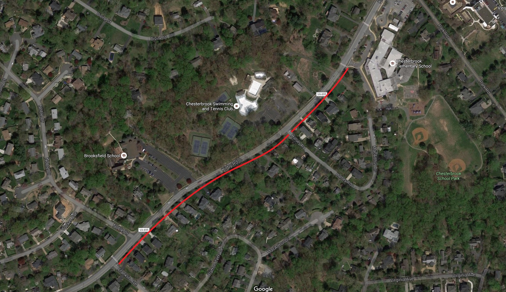 Kirby Road Sidewalk (Chesterbrook Elementary School to Franklin Avenue